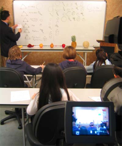 Students in the classroom with camera